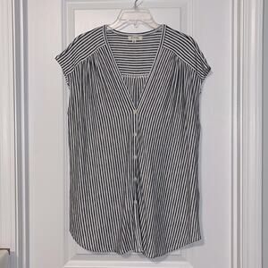 Max Studio Striped Button Down Top